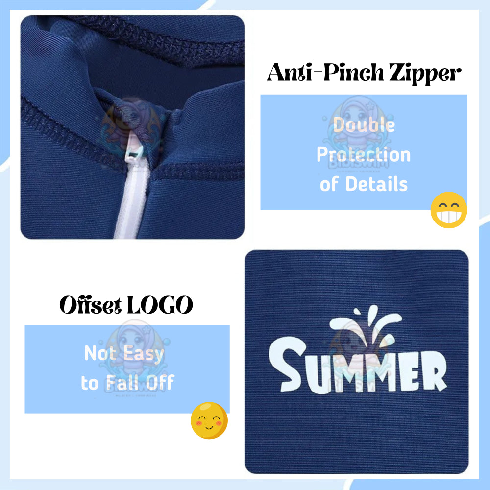 BIBISWIM UPF 50+ Zip Front Kids Swimsuit