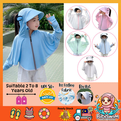 BIBISWIM UPF50 Kids Sun Hoodie 2-8Y