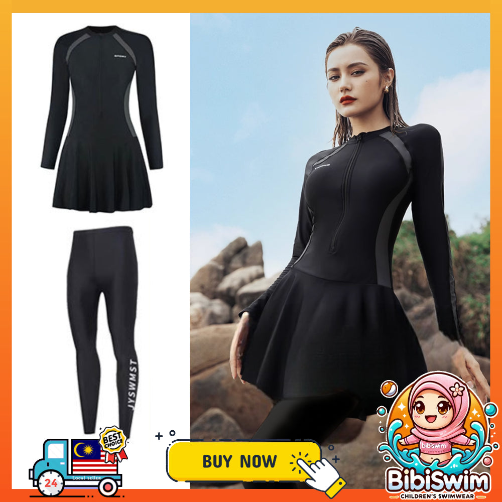 BIBISWIM Modest Plus Size Swim Dress