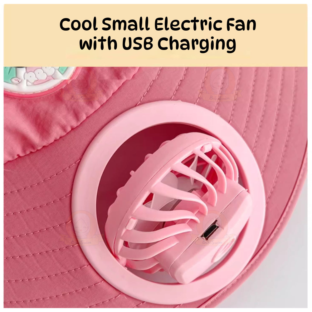BIBISWIM USB Fan Sun Hat UPF 50+