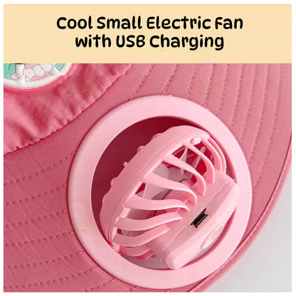 BIBISWIM USB Fan Sun Hat UPF 50+