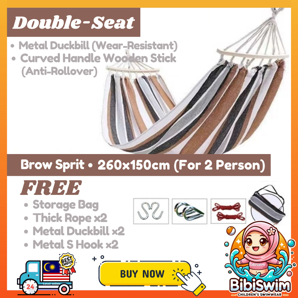 BIBISWIM Striped Canvas Hammock Swing Chair
