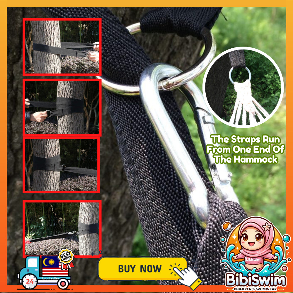 BIBISWIM Striped Canvas Hammock Swing Chair