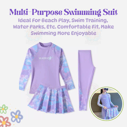 BIBISWIM Girls Long Sleeve Swim Set