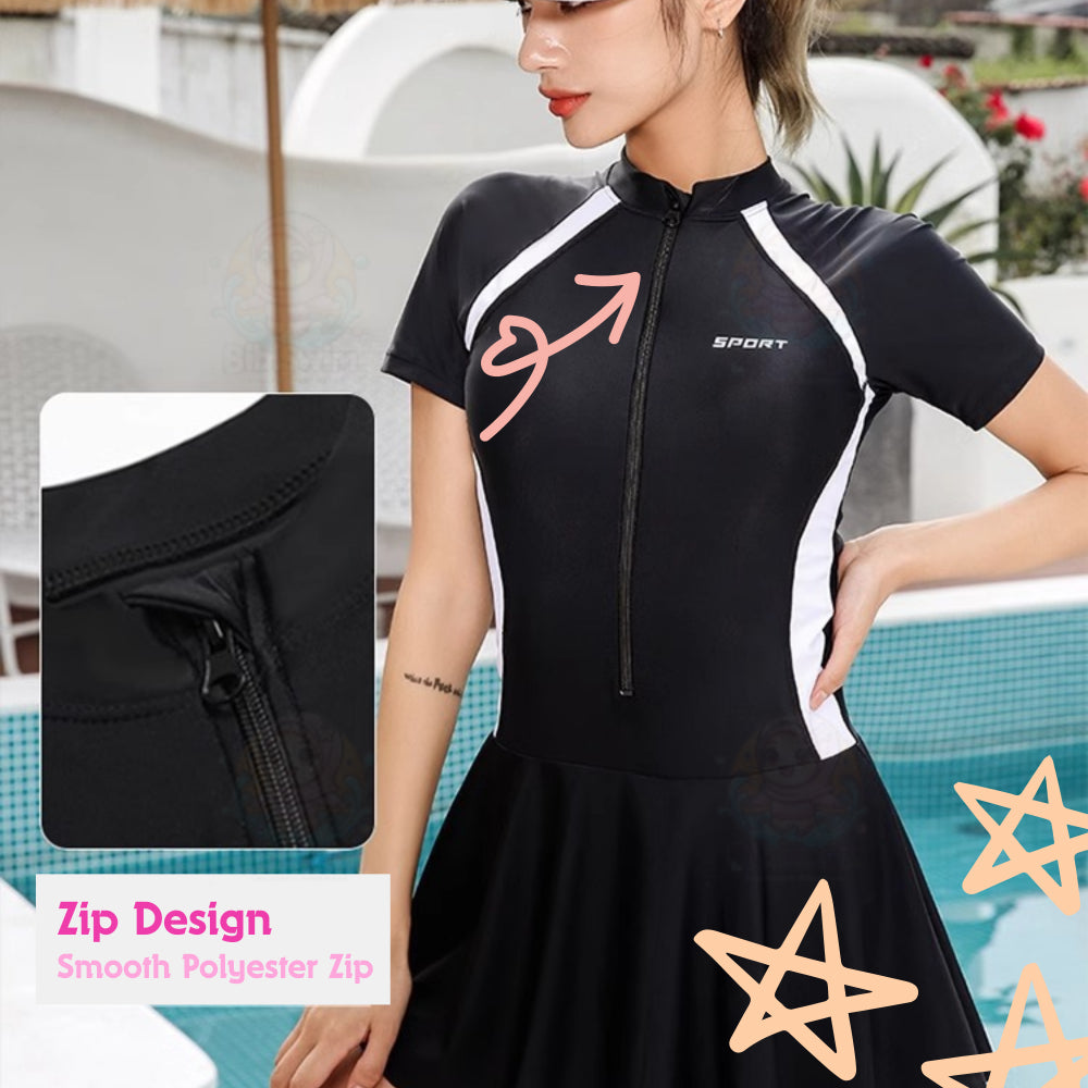 BIBISWIM Modest Plus Size Swim Dress