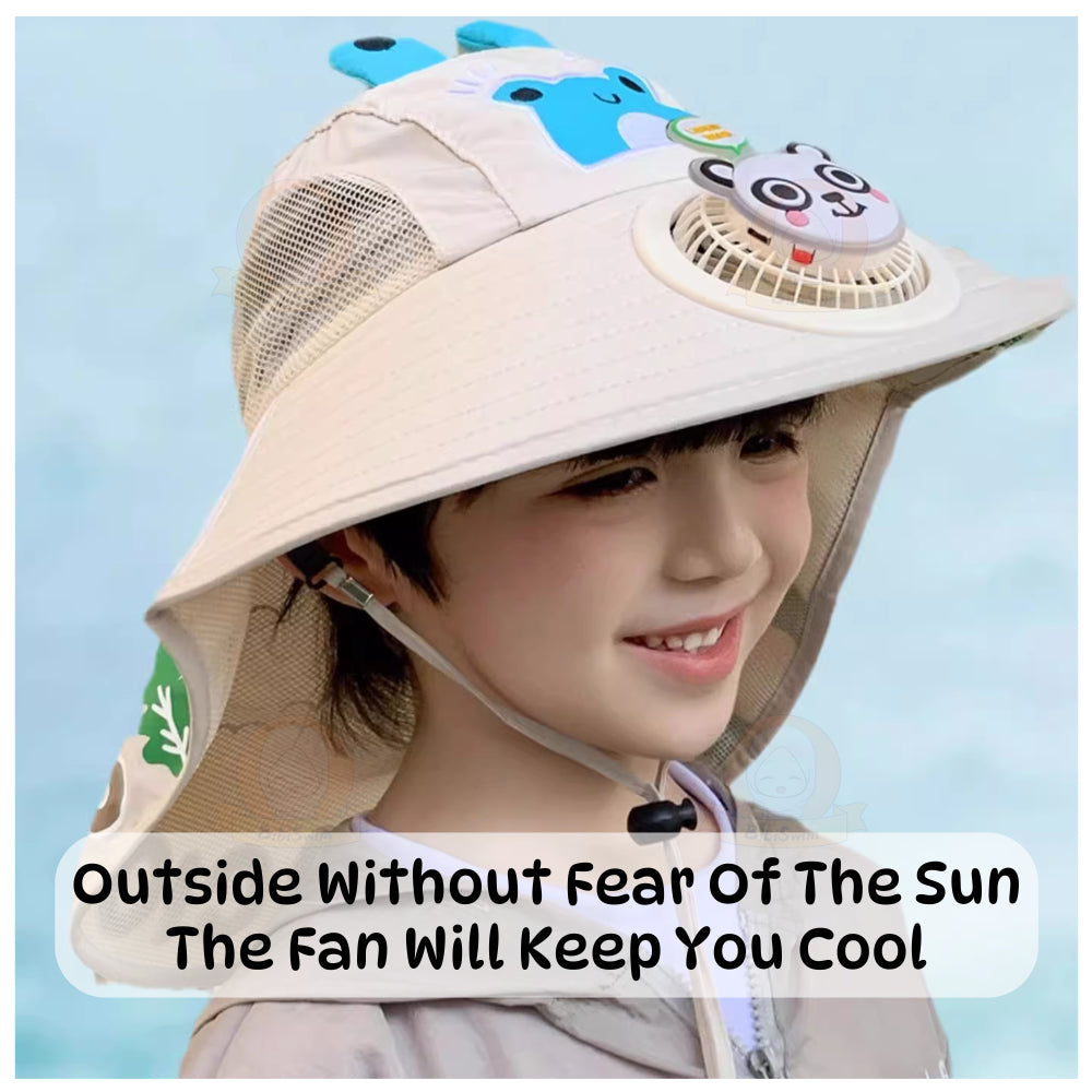 BIBISWIM USB Fan Sun Hat UPF 50+