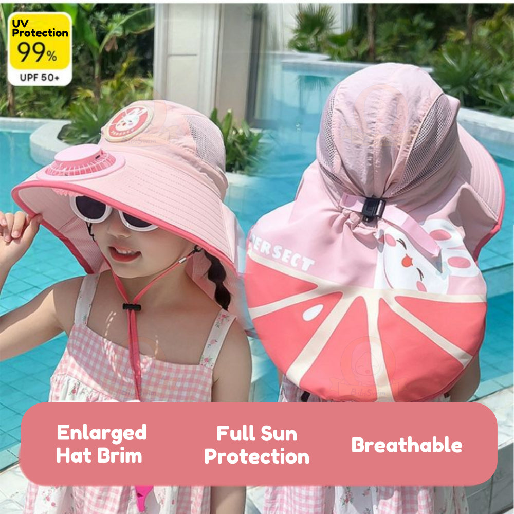 BIBISWIM USB Fan Sun Hat UPF 50+