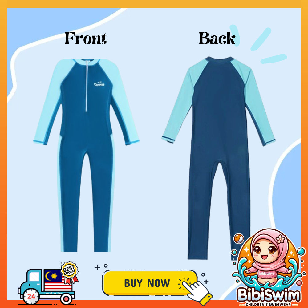 BIBISWIM UPF 50+ Zip Front Kids Swimsuit