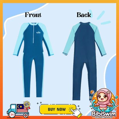 BIBISWIM UPF 50+ Zip Front Kids Swimsuit