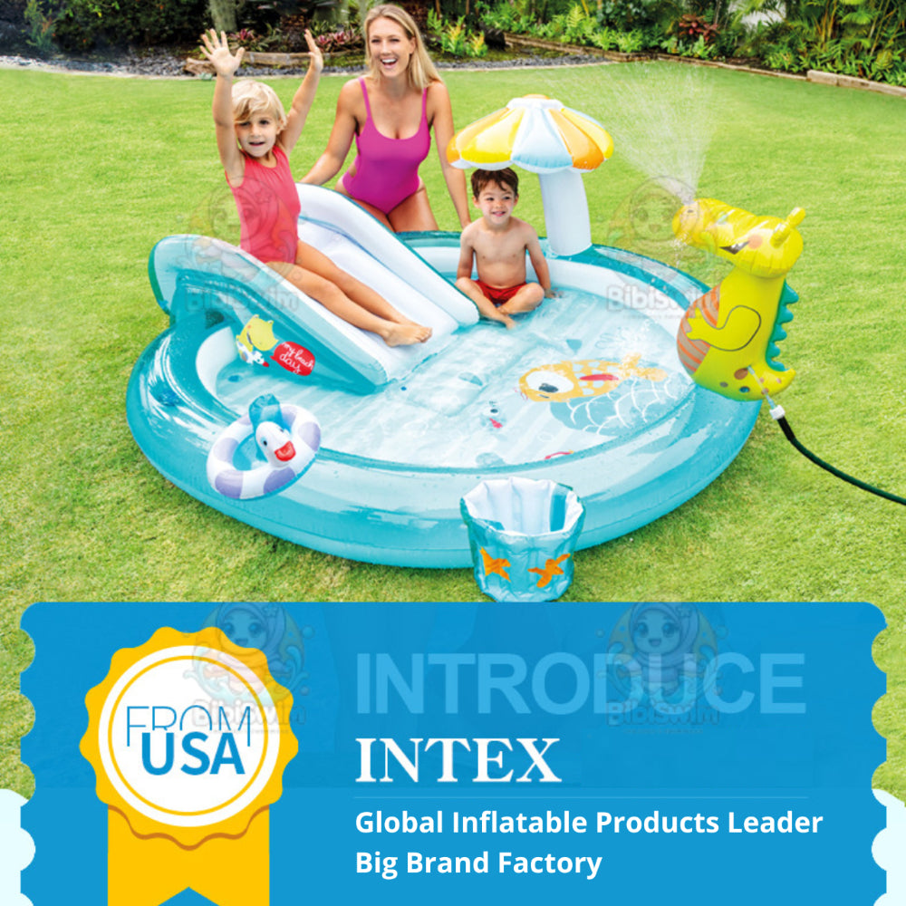 BIBISWIM Inflatable Water Slide Play Pool