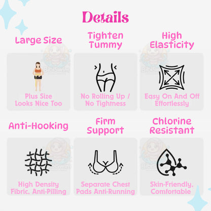 BIBISWIM Plus Size 3pc Sport Bikini Set