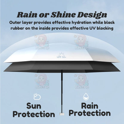 BIBISWIM 6-Rib Mini Pocket Sun Rain Umbrella