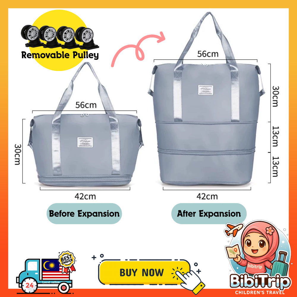 BIBISWIM Expandable Wheeled Travel Bag
