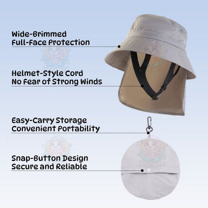 BIBISWIM UPF50+ Windproof Quick-Dry Bucket Hat
