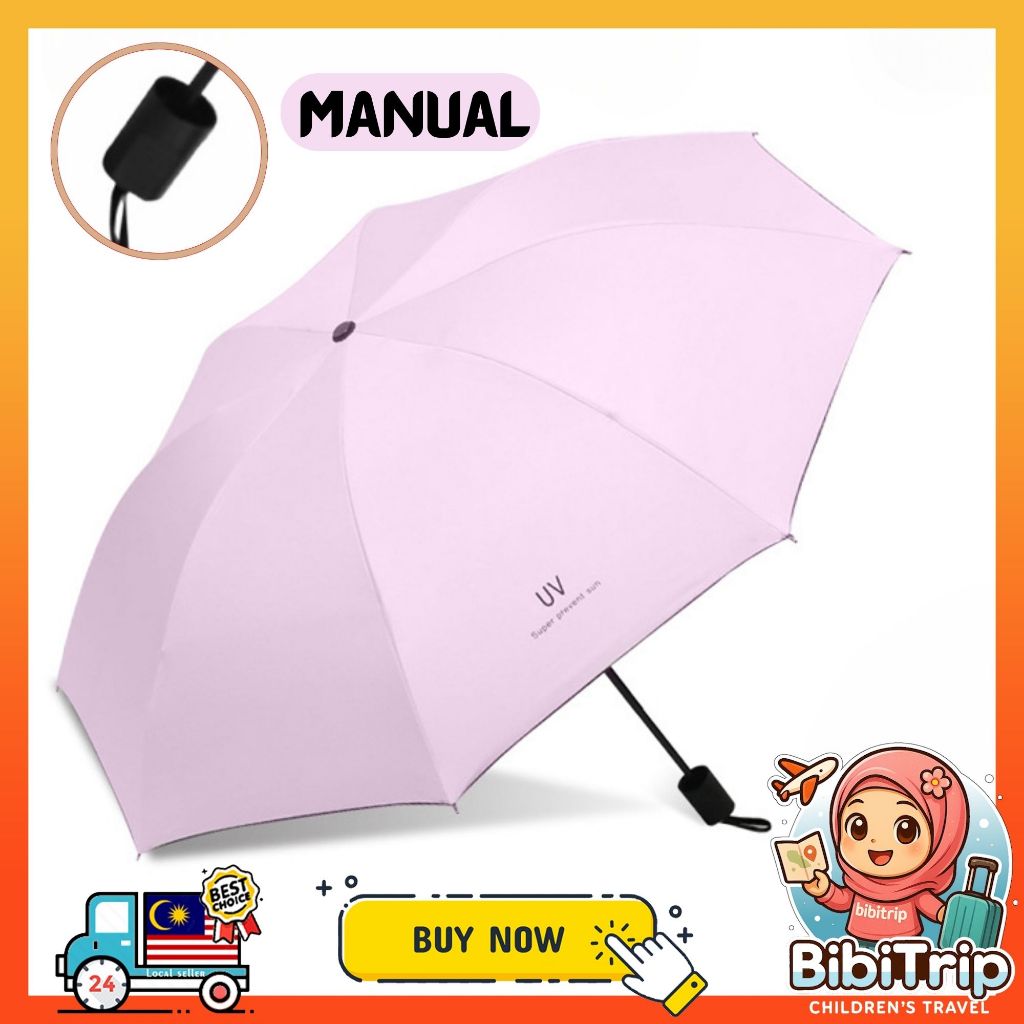 BIBISWIM Auto Manual UV Rain Umbrella