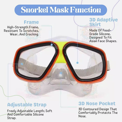 BIBISWIM Anti-Fog Leakproof Snorkel Set