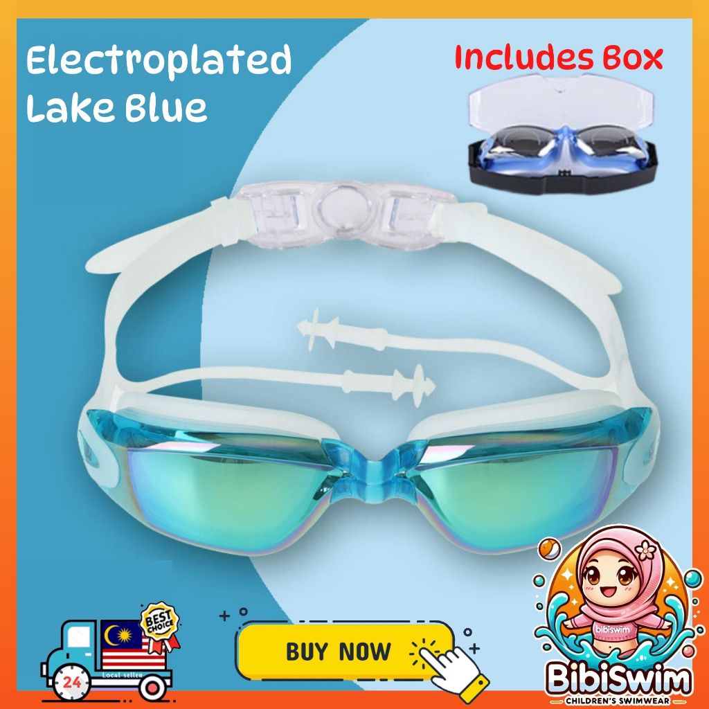 BIBISWIM Earplug Swim Goggles Anti Fog