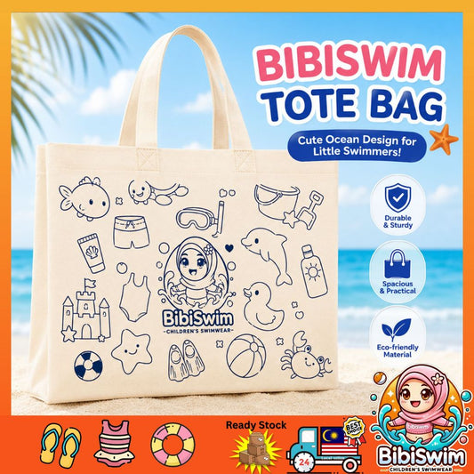 BIBISWIM Ocean Canvas Beach & Swimming Tote Bag