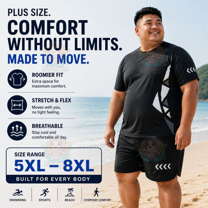 BIBISWIM Island Escape Men's Plus-Size Swimwear Set