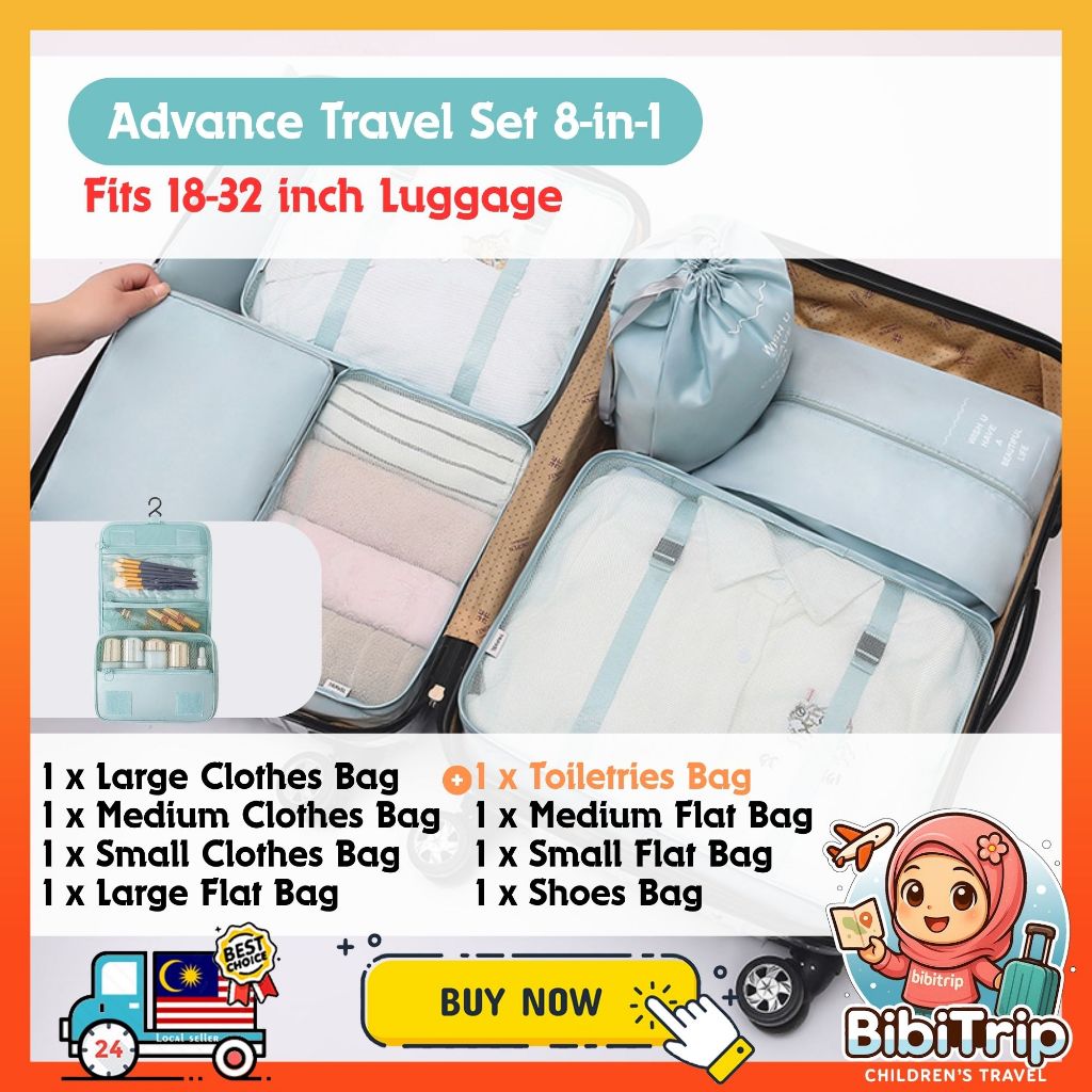 BIBISWIM 10-in-1 Packing Cube Travel Set