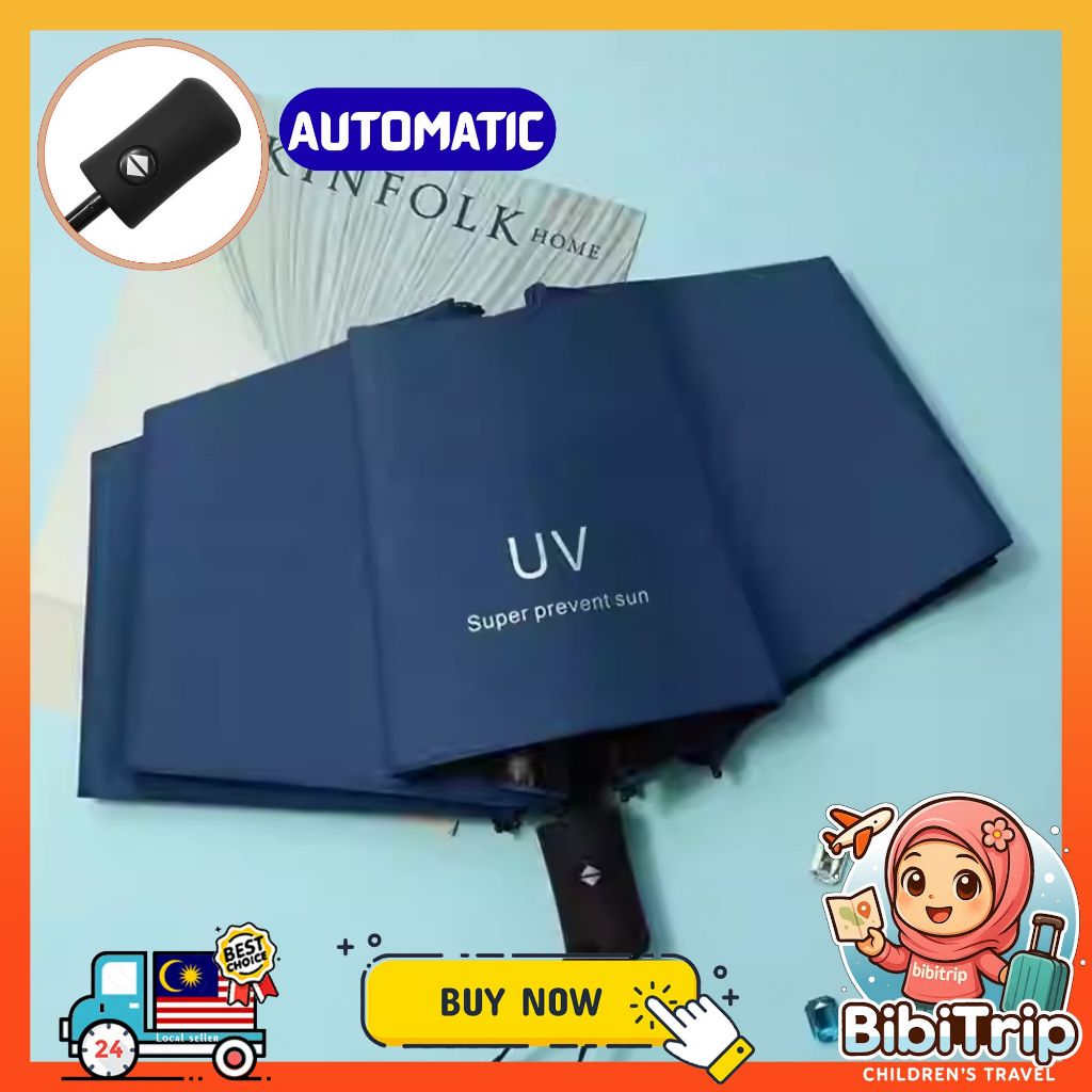 BIBISWIM Auto Manual UV Rain Umbrella