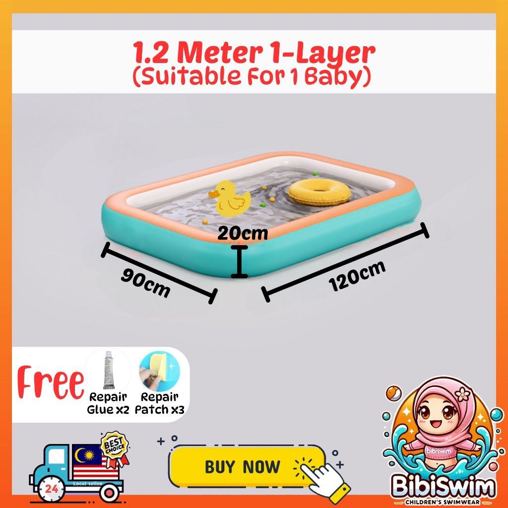 BIBISWIM Family Inflatable Pool 1-3 Layer PVC