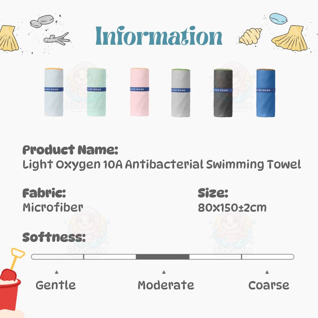 BIBISWIM Seaside Large Microfiber Beach & Gym Towel