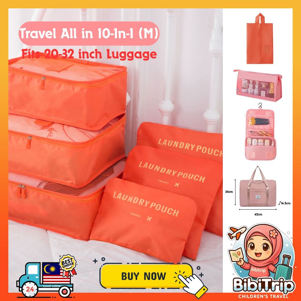BIBISWIM 10-in-1 Packing Cube Travel Set