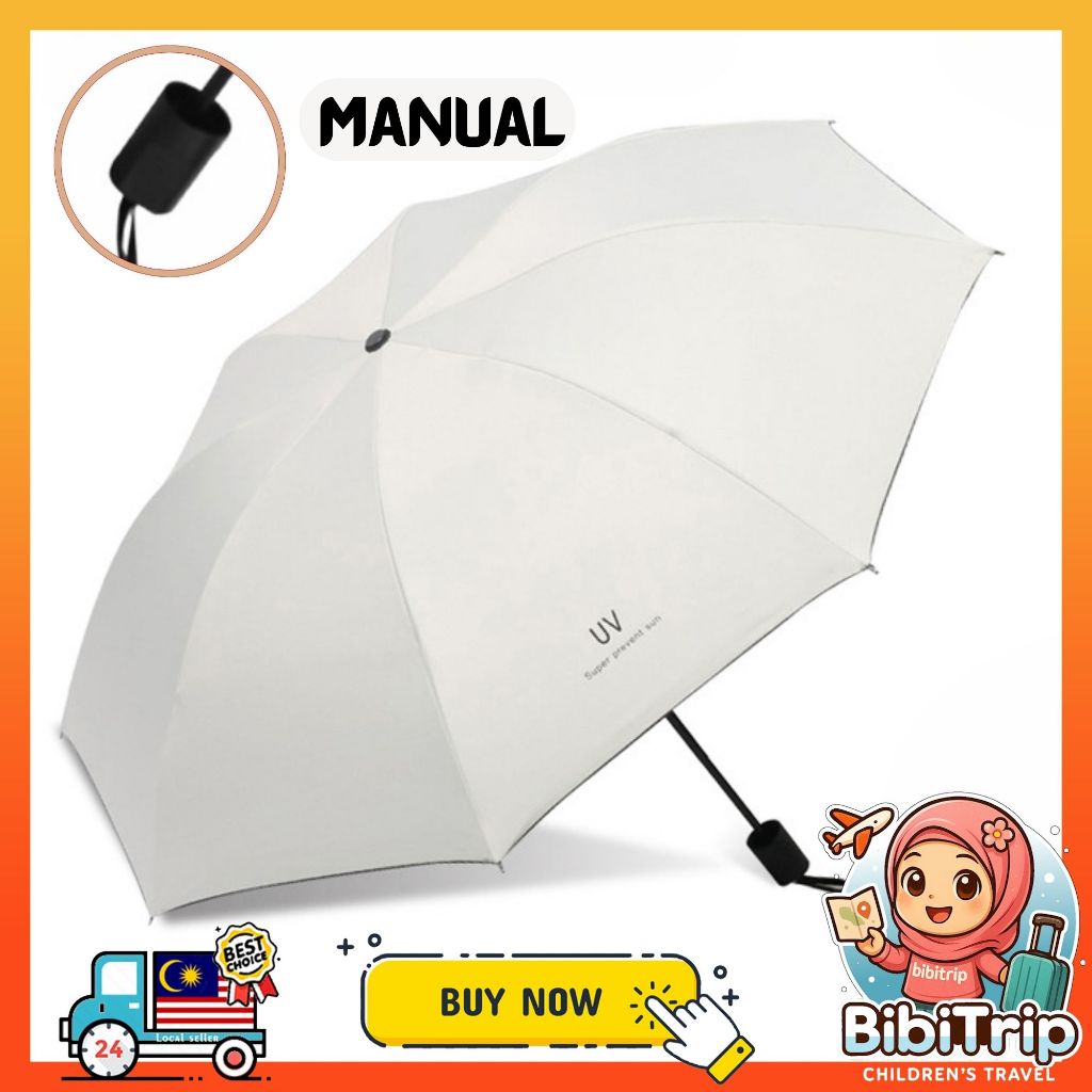 BIBISWIM Auto Manual UV Rain Umbrella