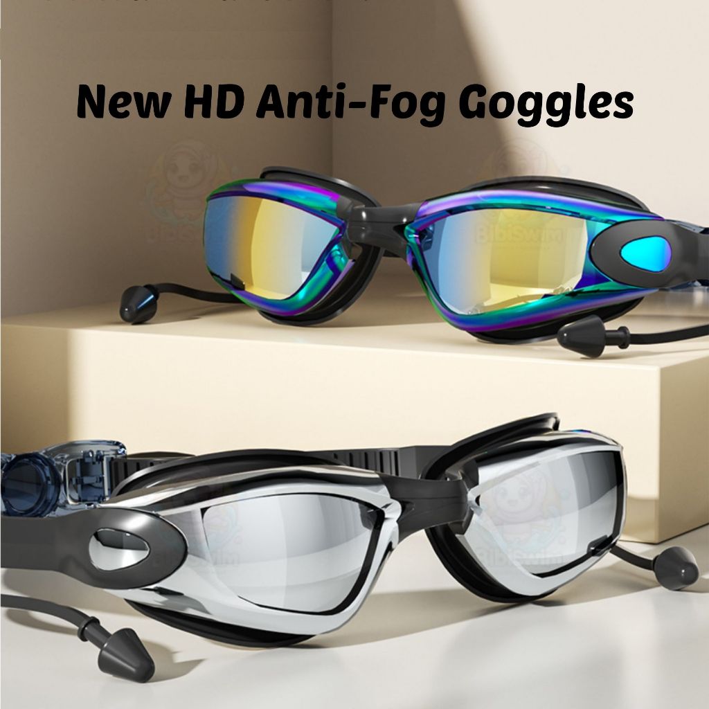 BIBISWIM Earplug Swim Goggles Anti Fog
