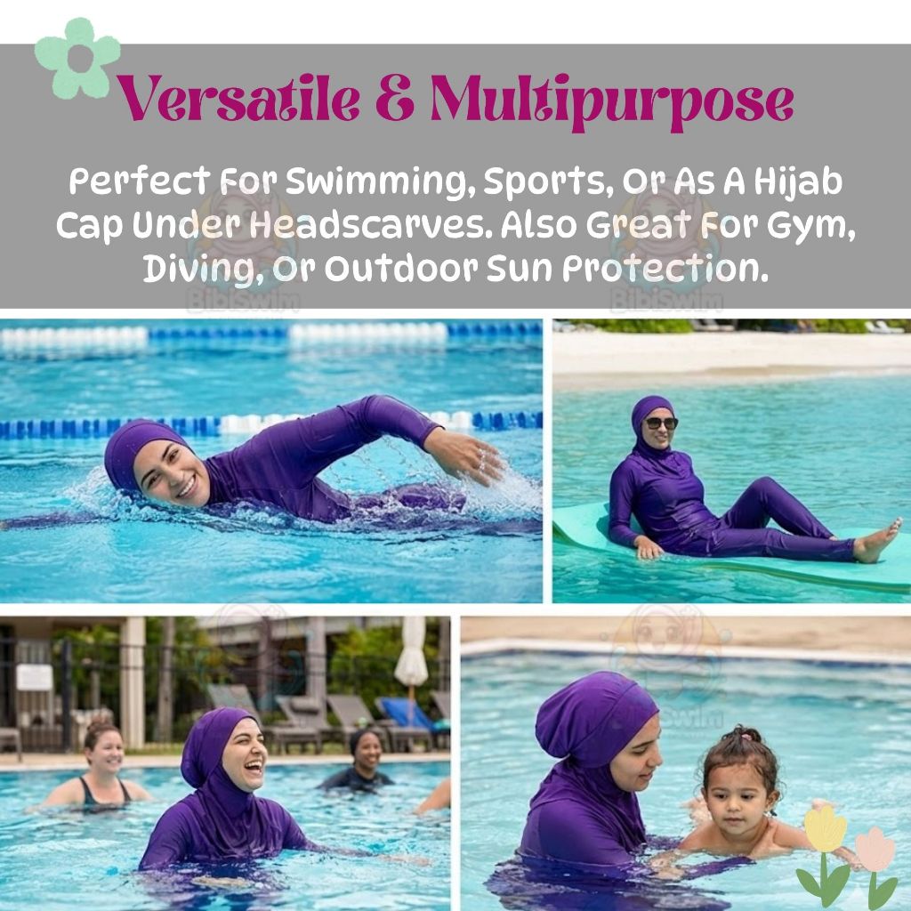 BIBISWIM Modest Swim Cap 6 Colors