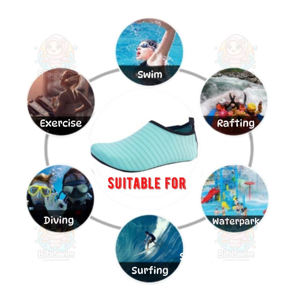 BIBISWIM Ocean Bliss Anti-Slip Water & Swim Socks
