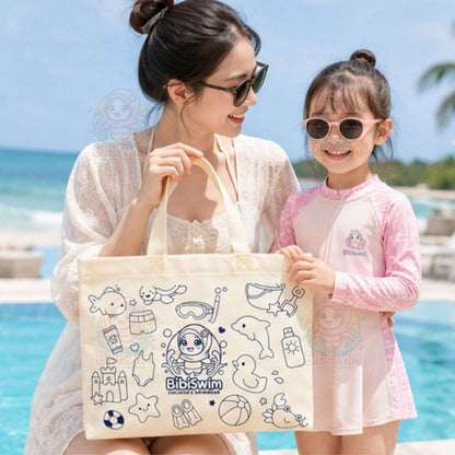 BIBISWIM Ocean Canvas Beach & Swimming Tote Bag