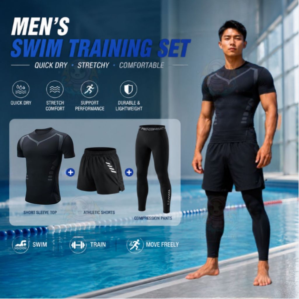 BIBISWIM Shoreline Men's Short Sleeve Swimwear Set