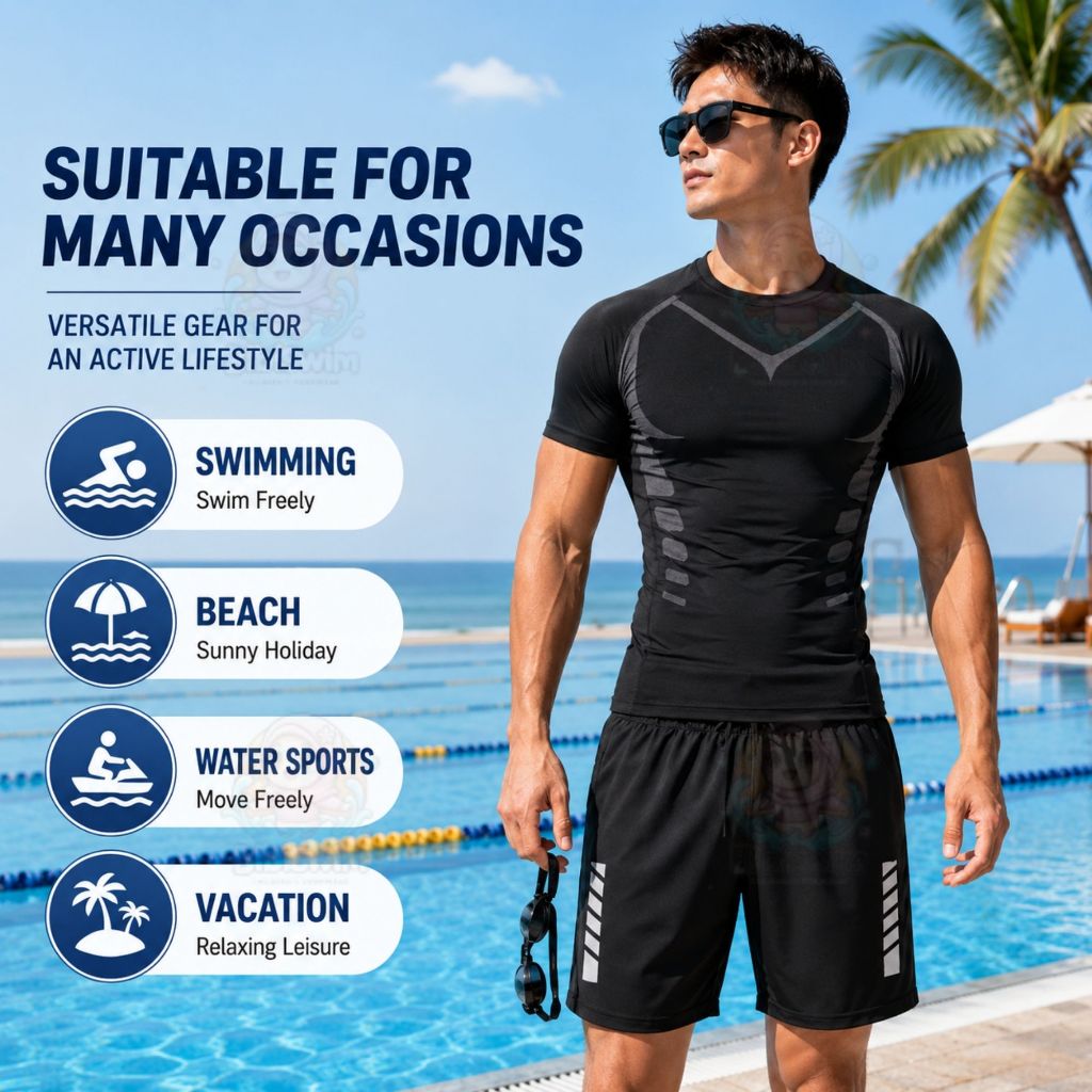 BIBISWIM Shoreline Men's Short Sleeve Swimwear Set
