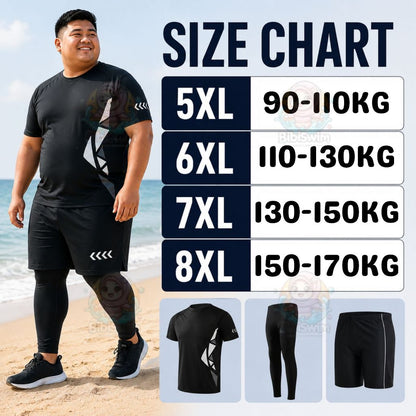 BIBISWIM Island Escape Men's Plus-Size Swimwear Set