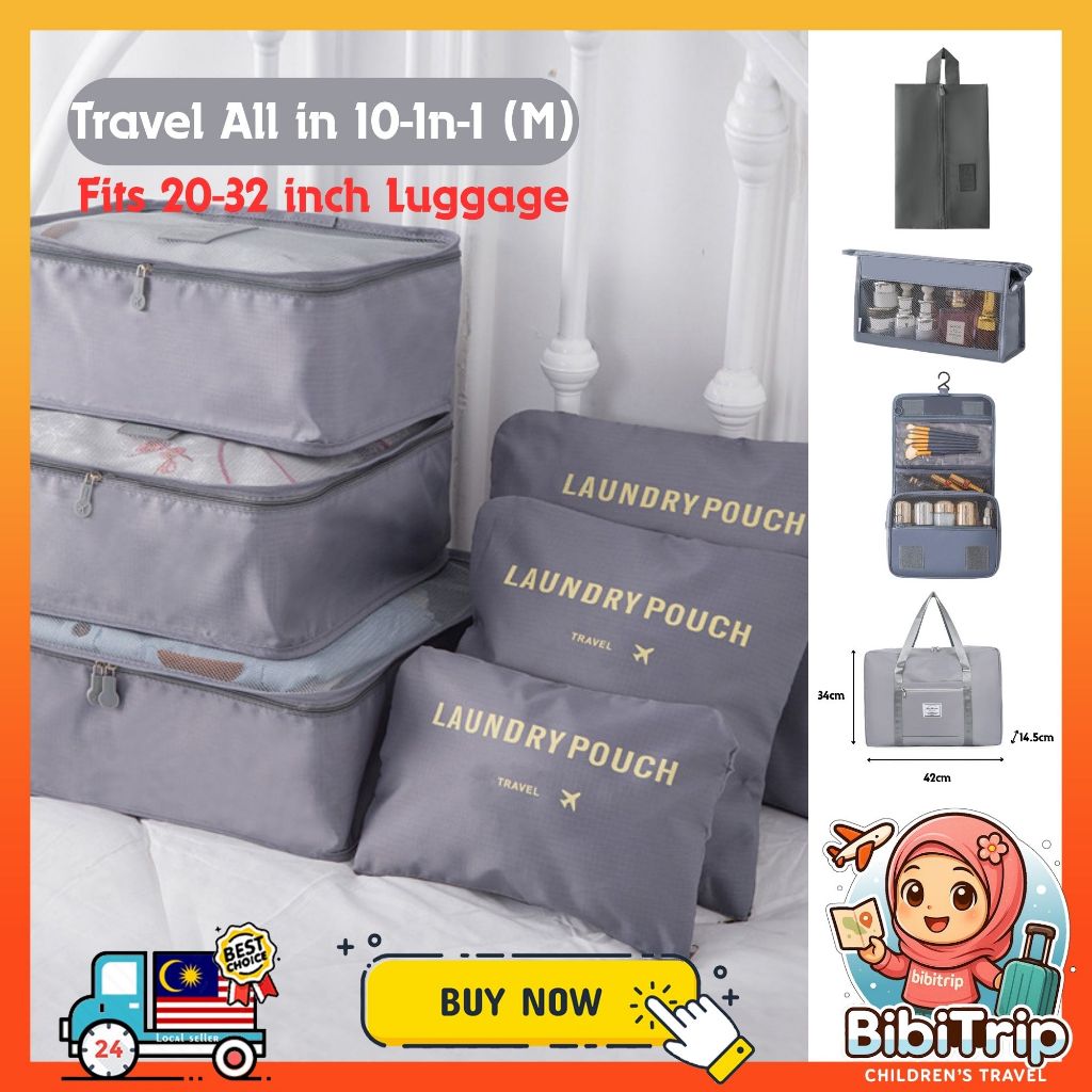BIBISWIM 10-in-1 Packing Cube Travel Set
