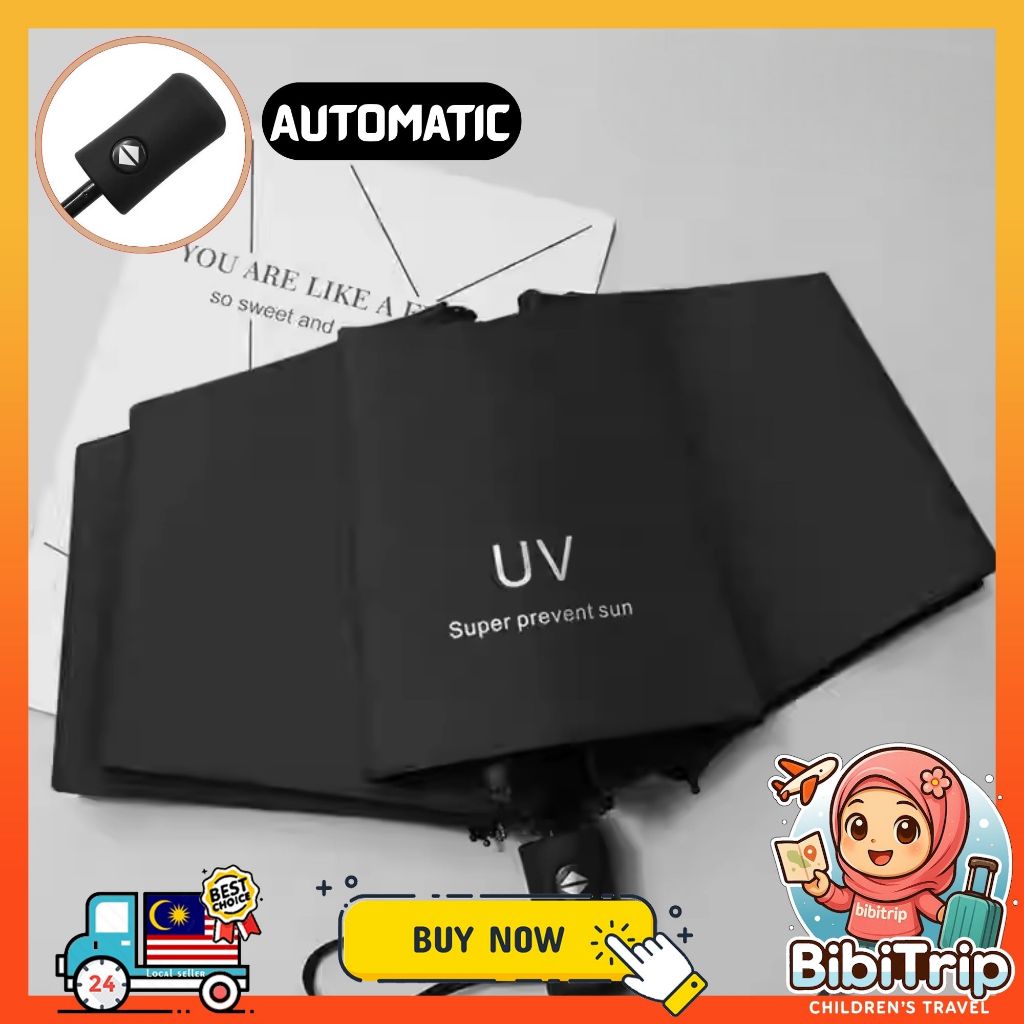 BIBISWIM Auto Manual UV Rain Umbrella