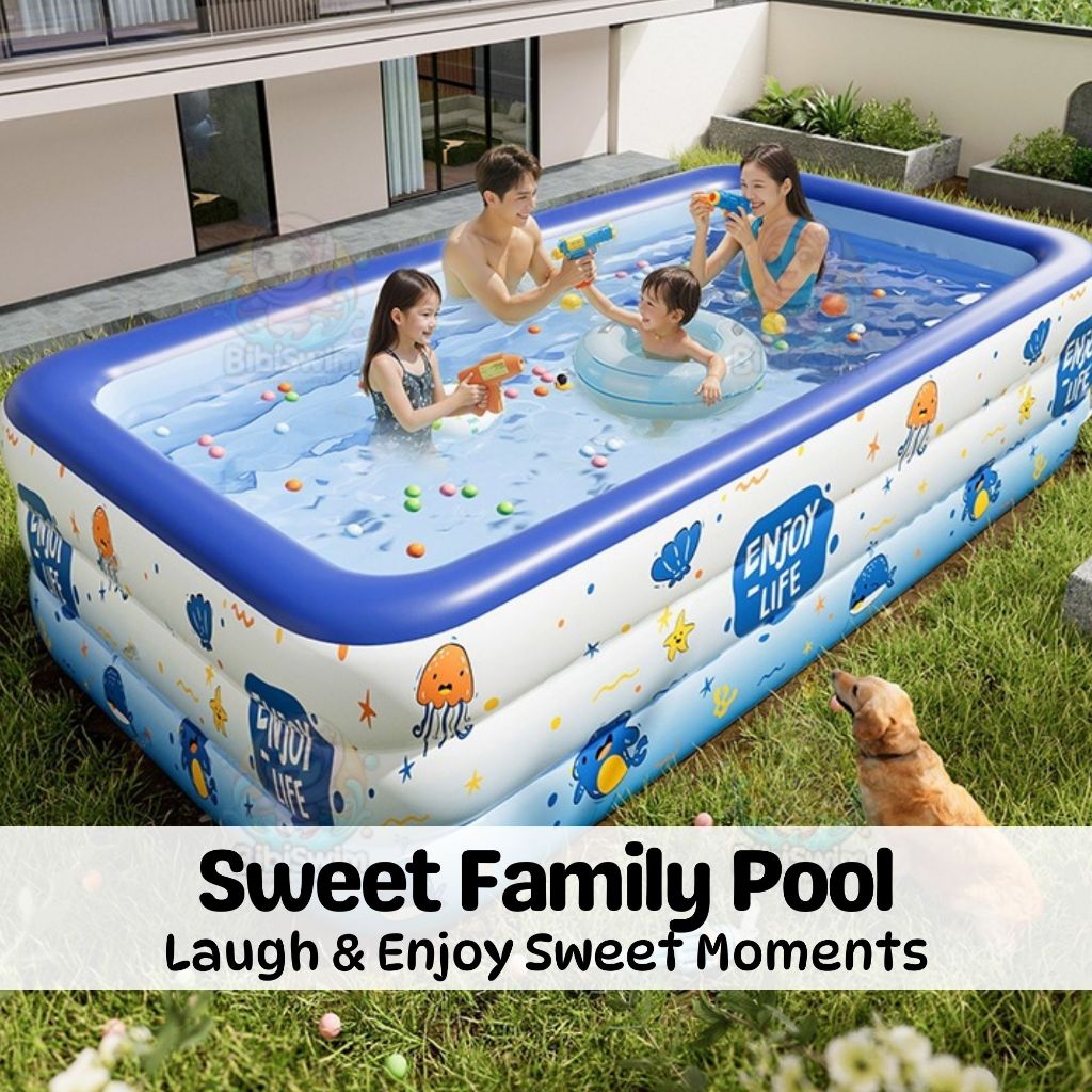 BIBISWIM Family Inflatable Pool 1-3 Layer PVC