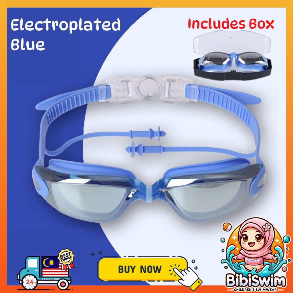 BIBISWIM Earplug Swim Goggles Anti Fog