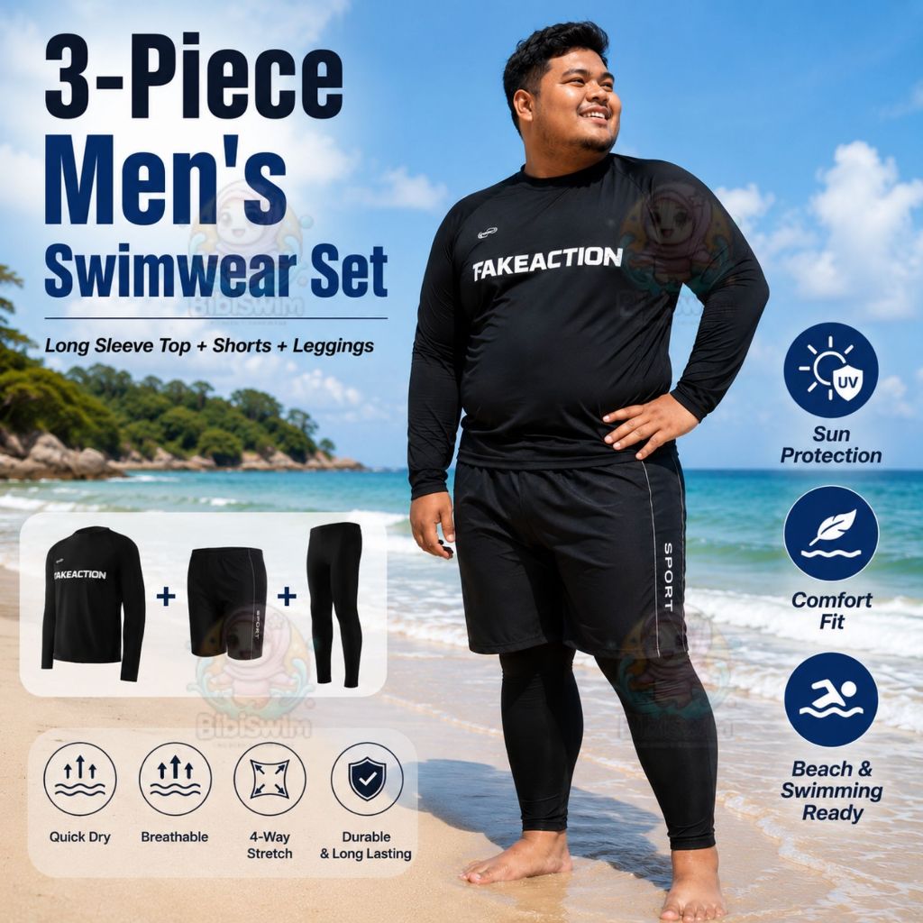 BIBISWIM Island Escape Men's Plus-Size Swimwear Set