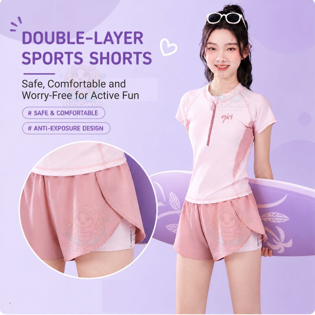 BIBISWIM Seaside Cartoon Baby Girl Swimsuit