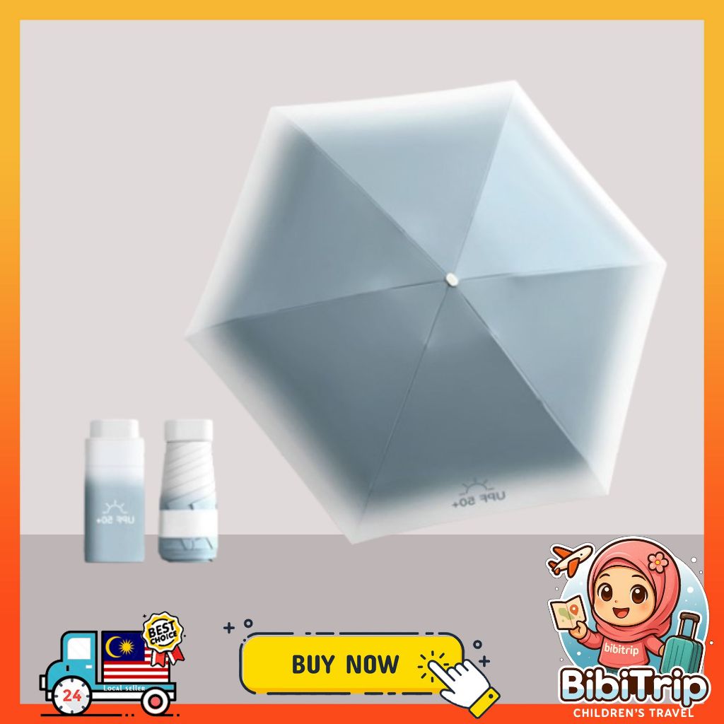 BIBISWIM 6-Rib Mini Pocket Sun Rain Umbrella