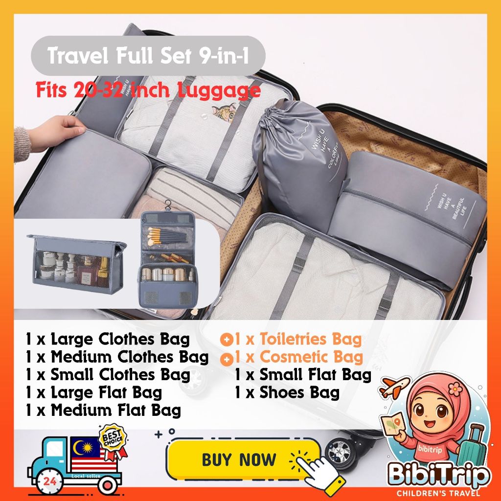 BIBISWIM 10-in-1 Packing Cube Travel Set