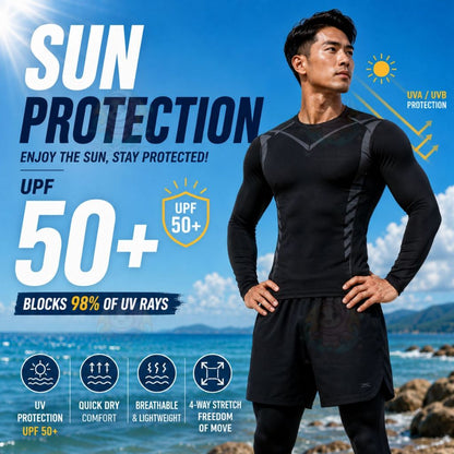 BIBISWIM Ocean Wave Men's Rash Guard Swim Set