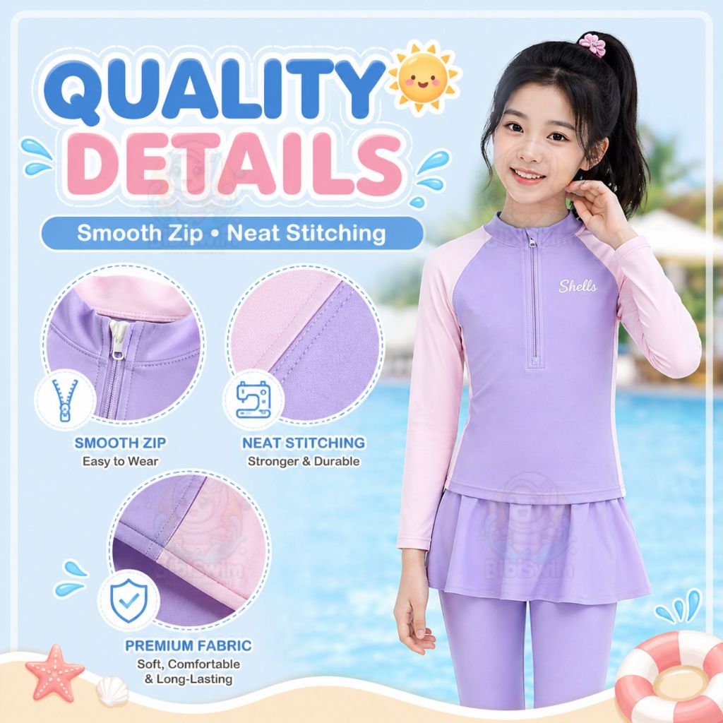 BIBISWIM Seaside Cartoon Baby Girl Swimsuit