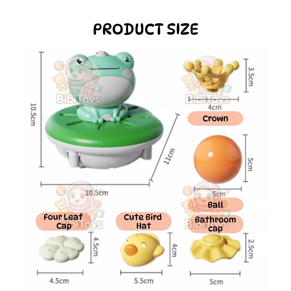 BIBISWIM Battery Operated Frog Spray Bath Toy