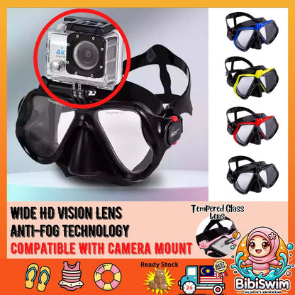 BIBISWIM Snorkel Mask with Camera Mount
