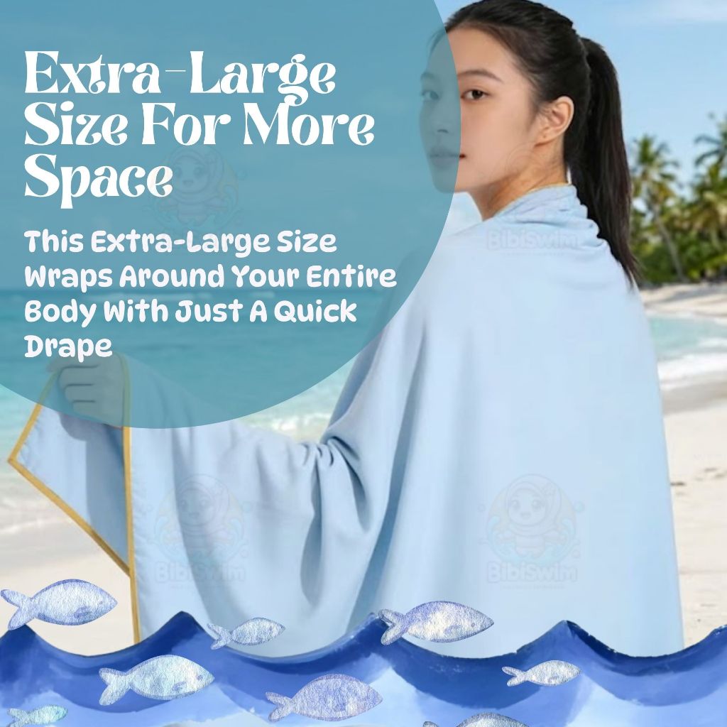 BIBISWIM Seaside Large Microfiber Beach & Gym Towel