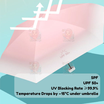 BIBISWIM 6-Rib Mini Pocket Sun Rain Umbrella